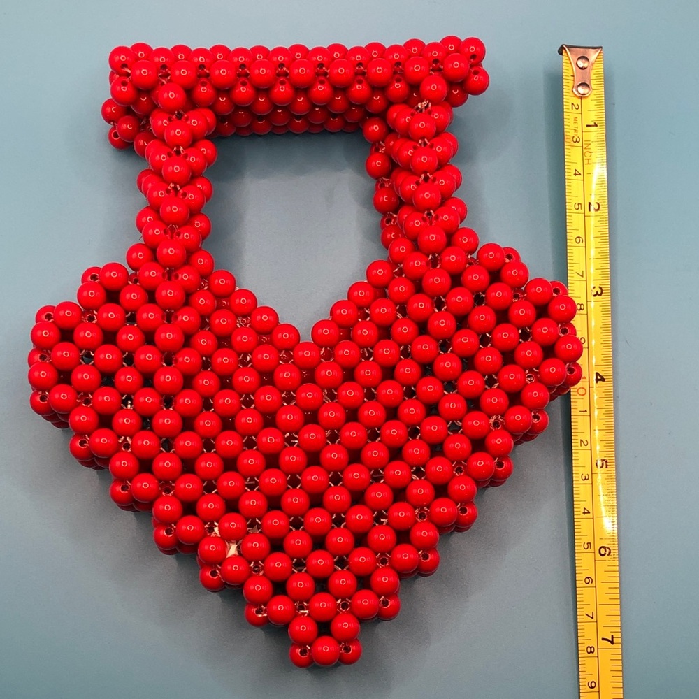 Red Beaded Handbag - Picture 5 of 7